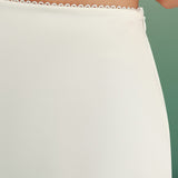 Apricot Lace Zipper Satin Mini Skirt