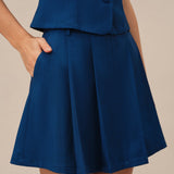 Blue Pockets A-Line Mini Skirt