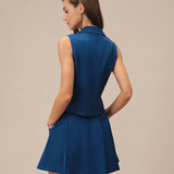 Blue Pockets A-Line Mini Skirt