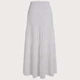 White Midi Flared Skirt