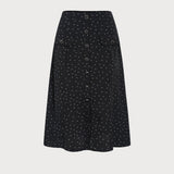 Black Polka Dot Midi Skirt
