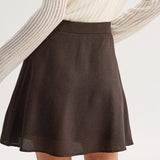 Brown Pocket High Waisted Skirt