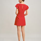 Red Pockets A-Line Mini Skirt