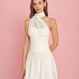 Apricot Solid Chiffon Mini Skirt