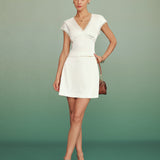 Apricot Lace Zipper Satin Mini Skirt