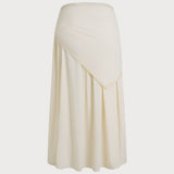 Apricot Splicing Tie Midi Skirt