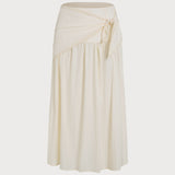 Apricot Splicing Tie Midi Skirt