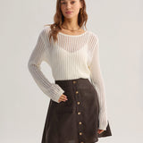 Brown Pocket High Waisted Skirt