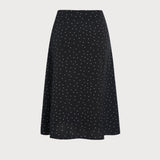 Black Polka Dot Midi Skirt
