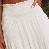 White Midi Flared Skirt