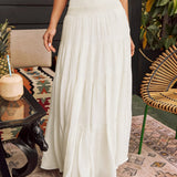 White Midi Flared Skirt