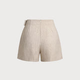 Khaki Ruched A-Line Skort